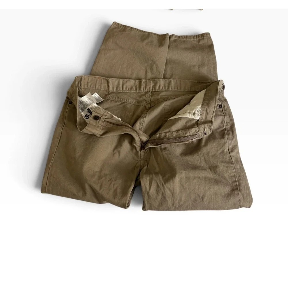 Levi 505 Regular Fit Straight Leg Khaki Brown Pants Mens 34x34 Water Less